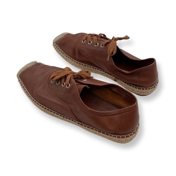Salvatore Ferragamo men\'s brown lace up espadrilles size 8M main image 7